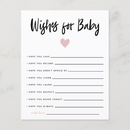 Moderne roze hardeschower wenst Baby (Voorkant)