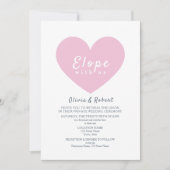Moderne Roze Hart Elopement Bruiloft Kaart (Voorkant)