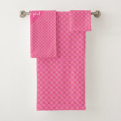 Moderne Roze Hart Liefde Cadeau voor Echtegenoot B Bad Handdoek (Insitu)