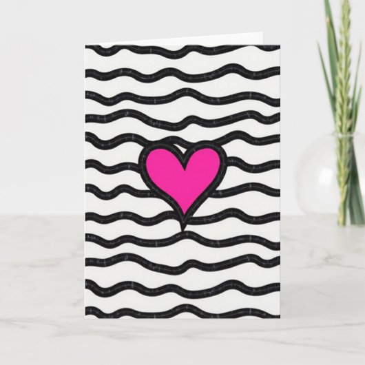 Moderne Roze Hart Liefdeskaart Kaart (Voorkant)