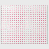 Moderne Roze Hart Patroon op Wit Cadeaupapier (Vlak)