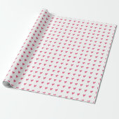 Moderne Roze Hart Patroon op Wit Cadeaupapier (Uitgerold)