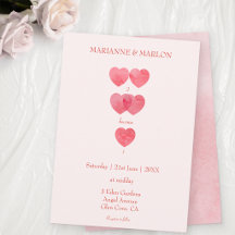 Moderne Roze Harten '2 worden 1' Trouwen