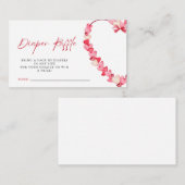 Moderne Roze Harten Baby shower Luier Raffle Informatiekaartje (Voorkant / Achterkant)