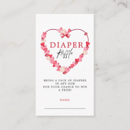 Moderne Roze Harten Baby shower Luier Raffle Informatiekaartje