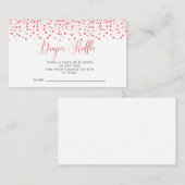 Moderne Roze Harten Baby shower Luier Raffle Informatiekaartje (Voorkant / Achterkant)