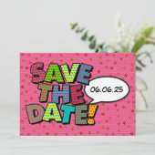 Moderne Roze Harten Confetti Trouw Save The Date (Staand voorkant)