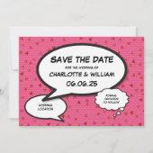 Moderne Roze Harten Confetti Trouw Save The Date (Achterkant)