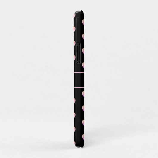 Moderne roze harten op zwart Case-Mate iPhone case (Achterkant/rechts)