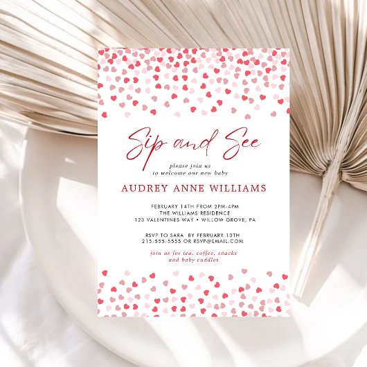 Moderne Roze Harten Sip en See Kaart