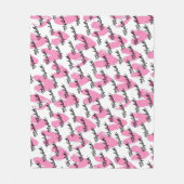 Moderne roze harten waterverf tekst kalligrafie fleece deken (Voorkant)