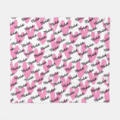Moderne roze harten waterverf tekst kalligrafie fleece deken (Voorkant (Horizontaal))