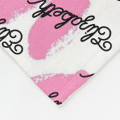 Moderne roze harten waterverf tekst kalligrafie fleece deken (Hoek)