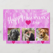 Moderne roze hartfoto Valentijnse feestdag kaart (Voorkant / Achterkant)