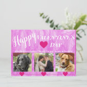 Moderne roze hartfoto Valentijnse feestdag kaart (Staand voorkant)