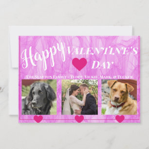 Moderne roze hartfoto Valentijnse feestdag kaart