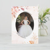 Moderne roze heilige communie bedankt je kaart (Staand voorkant)