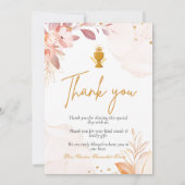 Moderne roze heilige communie bedankt je kaart (Achterkant)