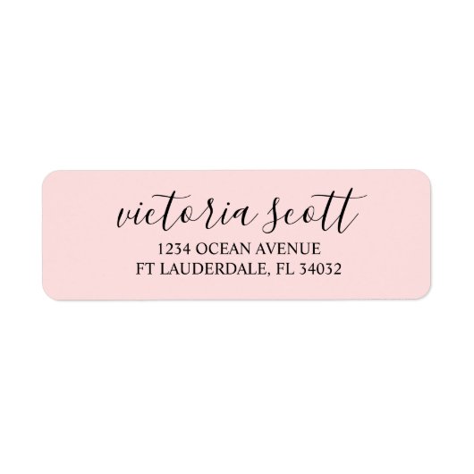 Moderne Roze het Adres Etiketten van de Terugkeer  (Voorkant)