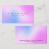 moderne roze holografische iridescent ombre visitekaartje (Voorkant / Achterkant)