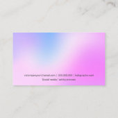 moderne roze holografische iridescent ombre visitekaartje (Achterkant)