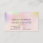 Moderne roze holografische ombre blush roze wimper visitekaartje (Achterkant)