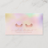 Moderne roze holografische ombre blush roze wimper visitekaartje (Voorkant)