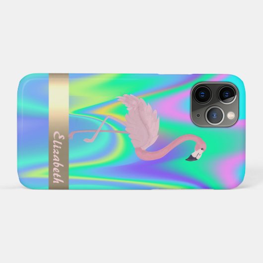 Moderne Roze Holographic van Flamingo - Gepersonal Case-Mate iPhone Case (Achterkant (horizontaal))