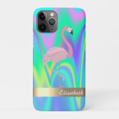 Moderne Roze Holographic van Flamingo - Gepersonal Case-Mate iPhone Case (Achterkant)