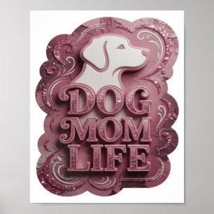 Moderne Roze HOND MOEDER LEVEN Poster