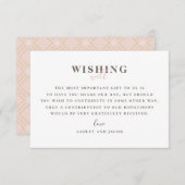 Moderne roze huwelijks wensput. Typografie Informatiekaartje (Voorkant / Achterkant)