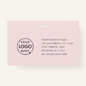 Moderne roze ID-Kaart | Logo Foto Business Persone Badge (Achterkant)