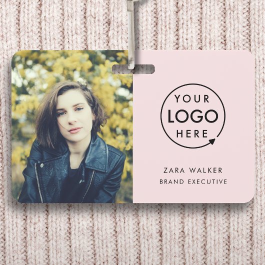 Moderne roze ID-Kaart | Logo Foto Business Persone Badge