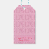 Moderne Roze Ik Hou Van Jou Valentijnsdag   Cadeaulabel (Achterkant)