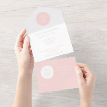 Moderne roze in één Baby shower Uitnodigen