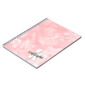 Moderne Roze Initiaal Monogram Notitieboek (Linkerzijde)