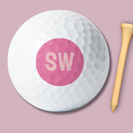 Moderne roze Initialen Golfballen
