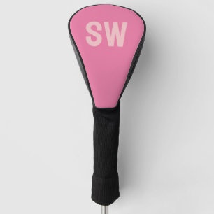 Moderne roze Initialen Golfheadcover
