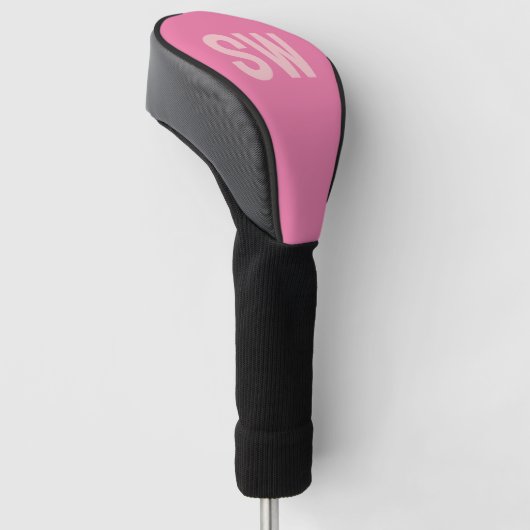 Moderne roze Initialen Golfheadcover (Schuin)