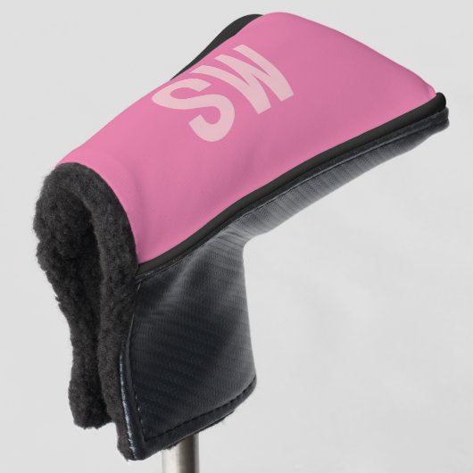 Moderne roze Initialen Golfheadcover (3/4 voorkant)