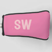 Moderne roze Initialen Golfheadcover (Voorkant)