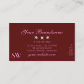 Moderne roze Initialen met vuurwapens Visitekaartje (Achterkant)