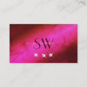 Moderne roze Initialen met vuurwapens Visitekaartje (Voorkant)