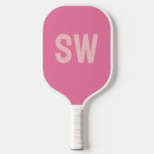 Moderne roze Initialen Pickleball Paddle (Voorkant)