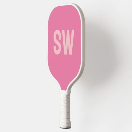 Moderne roze Initialen Pickleball Paddle (Links)