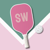 Moderne roze Initialen Pickleball Paddle