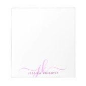 Moderne roze Initialen van het Manuscript Monogram Notitieblok (Voorkant)