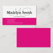 Moderne roze Initialen - Visitekaartje (Voorkant / Achterkant)