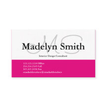 Moderne roze Initialen - Visitekaartje