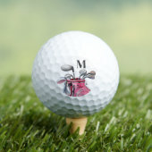 Moderne Roze Initiële Monogram Golfballen (Insitu Shirt)